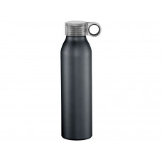 Спортивная алюминиевая бутылка Grom, черный с нанесением логотипа компании