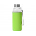 Бутылка для воды "Pure" c чехлом, 420 мл, зеленое яблоко с нанесением логотипа компании