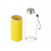 Бутылка для воды "Pure" c чехлом, 420 мл, желтый с нанесением логотипа компании