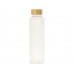 Стеклянная бутылка с бамбуковой крышкой «Foggy», 600мл, белый (Р) с нанесением логотипа компании
