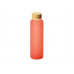 Стеклянная бутылка с бамбуковой крышкой «Foggy», 600мл, красный с нанесением логотипа компании