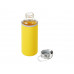 Бутылка для воды "Pure" c чехлом, 420 мл, желтый с нанесением логотипа компании