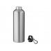 Алюминиевая бутылка для воды Oregon объемом 770 мл с карабином - Серебряный с нанесением логотипа компании