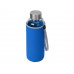 Бутылка для воды "Pure" c чехлом, 420 мл, синий с нанесением логотипа компании