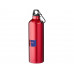 Алюминиевая бутылка для воды Oregon объемом 770 мл с карабином - Красный с нанесением логотипа компании