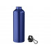 Алюминиевая бутылка для воды Oregon объемом 770 мл с карабином - Синий с нанесением логотипа компании