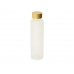 Стеклянная бутылка с бамбуковой крышкой «Foggy», 600мл, белый (Р) с нанесением логотипа компании