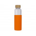 Бутылка для воды стеклянная "Refine", в чехле, 550 мл, оранжевый с нанесением логотипа компании