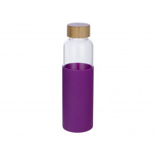 Бутылка для воды стеклянная "Refine", в чехле, 550 мл, фиолетовый с нанесением логотипа компании