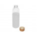 Бутылка для воды стеклянная "Refine", в чехле, 550 мл, белый с нанесением логотипа компании