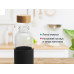 Бутылка для воды стеклянная "Refine", в чехле, 550 мл, черный с нанесением логотипа компании