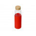 Бутылка для воды стеклянная "Refine", в чехле, 550 мл, красный с нанесением логотипа компании