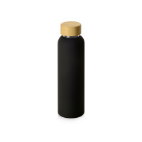 Стеклянная бутылка с бамбуковой крышкой «Foggy», 600мл, черный