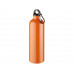 Алюминиевая бутылка для воды Oregon объемом 770 мл с карабином - Оранжевый с нанесением логотипа компании