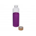 Бутылка для воды стеклянная "Refine", в чехле, 550 мл, фиолетовый с нанесением логотипа компании