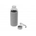 Бутылка для воды "Pure" c чехлом, 420 мл, серый с нанесением логотипа компании
