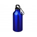 Бутылка "Oregon" с карабином 400мл, синий с нанесением логотипа компании