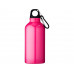Бутылка "Oregon" с карабином 400мл, неоновый розовый с нанесением логотипа компании