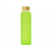 Стеклянная бутылка с бамбуковой крышкой «Foggy», 600мл, зеленое яблоко с нанесением логотипа компании