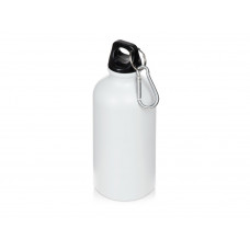 Матовая спортивная бутылка "Hip S" с карабином и объемом 400 мл, белый с нанесением логотипа компании