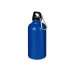 Матовая спортивная бутылка "Hip S" с карабином и объемом 400 мл, синий (P) с нанесением логотипа компании