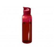 Бутылка для воды Sky из переработанной пластмассы объемом 650 мл - Красный с нанесением логотипа компании