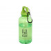 Бутылка для воды с карабином Oregon из переработанной пластмассы, 400 мл - Зеленый с нанесением логотипа компании