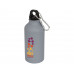 Матовая спортивная бутылка Oregon с карабином и объемом 400 мл, серый с нанесением логотипа компании