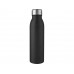 Бутылка для воды Harper из нержавеющей стали, с металлической петлей, 700 мл - Черный с нанесением логотипа компании