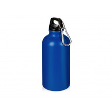 Матовая спортивная бутылка "Hip S" с карабином и объемом 400 мл, синий с нанесением логотипа компании