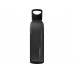 Бутылка для воды Sky из переработанной пластмассы объемом 650 мл - Черный с нанесением логотипа компании