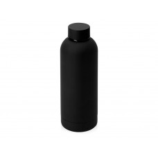 Вакуумная термобутылка "Cask" Waterline, soft touch, 500 мл, черный с нанесением логотипа компании