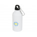 Матовая спортивная бутылка Oregon с карабином и объемом 400 мл, белый с нанесением логотипа компании