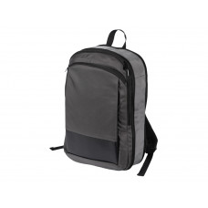 Расширяющийся рюкзак Slimbag для ноутбука 15,6", серый с нанесением логотипа компании