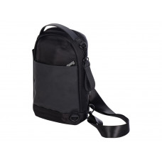 Рюкзак на одно плечо Silken, черный с нанесением логотипа компании