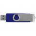 USB/micro USB-флешка 2.0 на 16 Гб «Квебек OTG», синий с нанесением логотипа компании