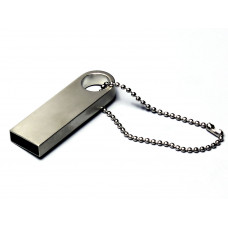 USB 2.0-флешка на 512 Мбайт с мини чипом и круглым отверстием, серебристый