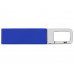 Флеш-карта USB 2.0 16 Gb с карабином "Hook", синий/серебристый с нанесением логотипа компании