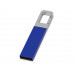Флеш-карта USB 2.0 16 Gb с карабином "Hook", синий/серебристый с нанесением логотипа компании