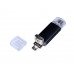 USB-флешка на 32 Гб c двумя дополнительными разъемами MicroUSB и TypeC, черный с нанесением логотипа компании