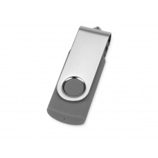 Флеш-карта USB 2.0 16 Gb «Квебек», серый с нанесением логотипа компании