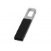Флеш-карта USB 2.0 16 Gb с карабином "Hook", черный/серебристый с нанесением логотипа компании