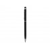 Ручка-стилус шариковая "Jucy Soft" с покрытием soft touch, черный с нанесением логотипа компании