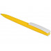 Ручка пластиковая soft-touch шариковая «Zorro», желтый/белый с нанесением логотипа компании