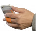 Картхолдер для телефона с отверстием для пальца, оранжевый с нанесением логотипа компании