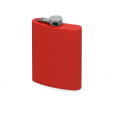 Фляжка 240 мл Remarque soft touch, 201 сталь, красный с нанесением логотипа компании
