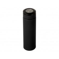 Вакуумный термос "Vacuum Flask C1", soft touch, 420мл, черный с нанесением логотипа компании Вакуумный термос "Vacuum Flask C1", soft touch, 420мл, черный с нанесением логотипа компании