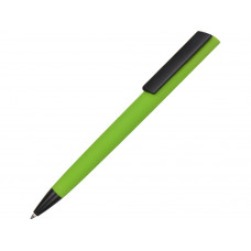Ручка пластиковая шариковая C1 софт-тач, зеленое яблоко с нанесением логотипа компании