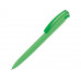 Ручка шариковая трехгранная UMA «TRINITY K transparent GUM», soft-touch, зеленое яблоко с нанесением логотипа компании