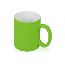 Кружка с покрытием soft-touch «Barrel of a Gum», зеленое яблоко с нанесением логотипа компании